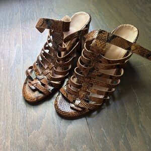 Vionic Brown Heeled Sandals with Strappy Design